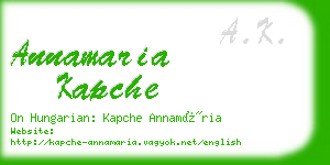 annamaria kapche business card